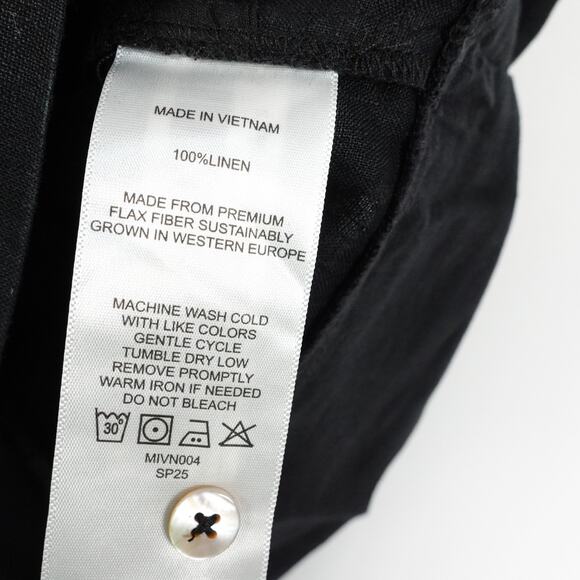 New Quince Womens European Linen Sleeveless Swing Dress Black Small 405181 - Picture 6 of 9